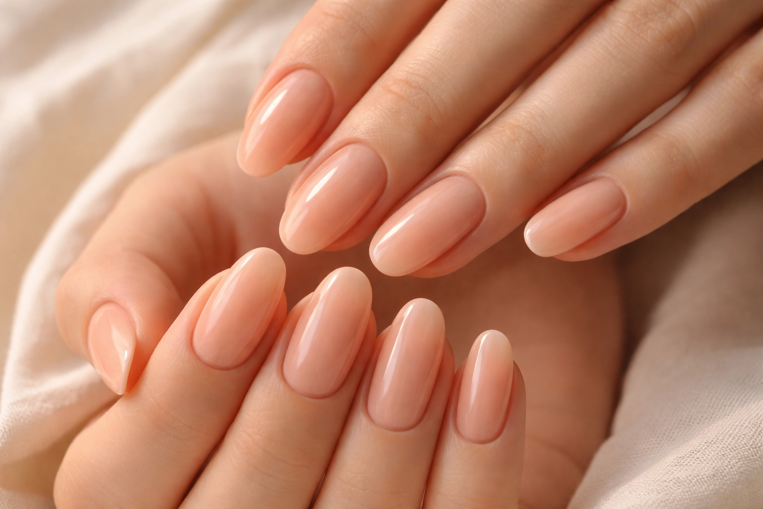 Peachy Nude Nails