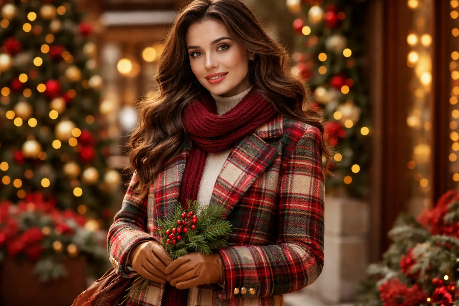 Plaid Coat for Holiday Feel