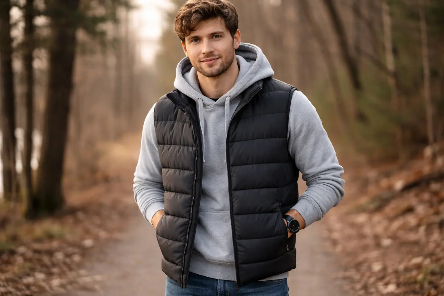 Puffer Vest with Hoodie