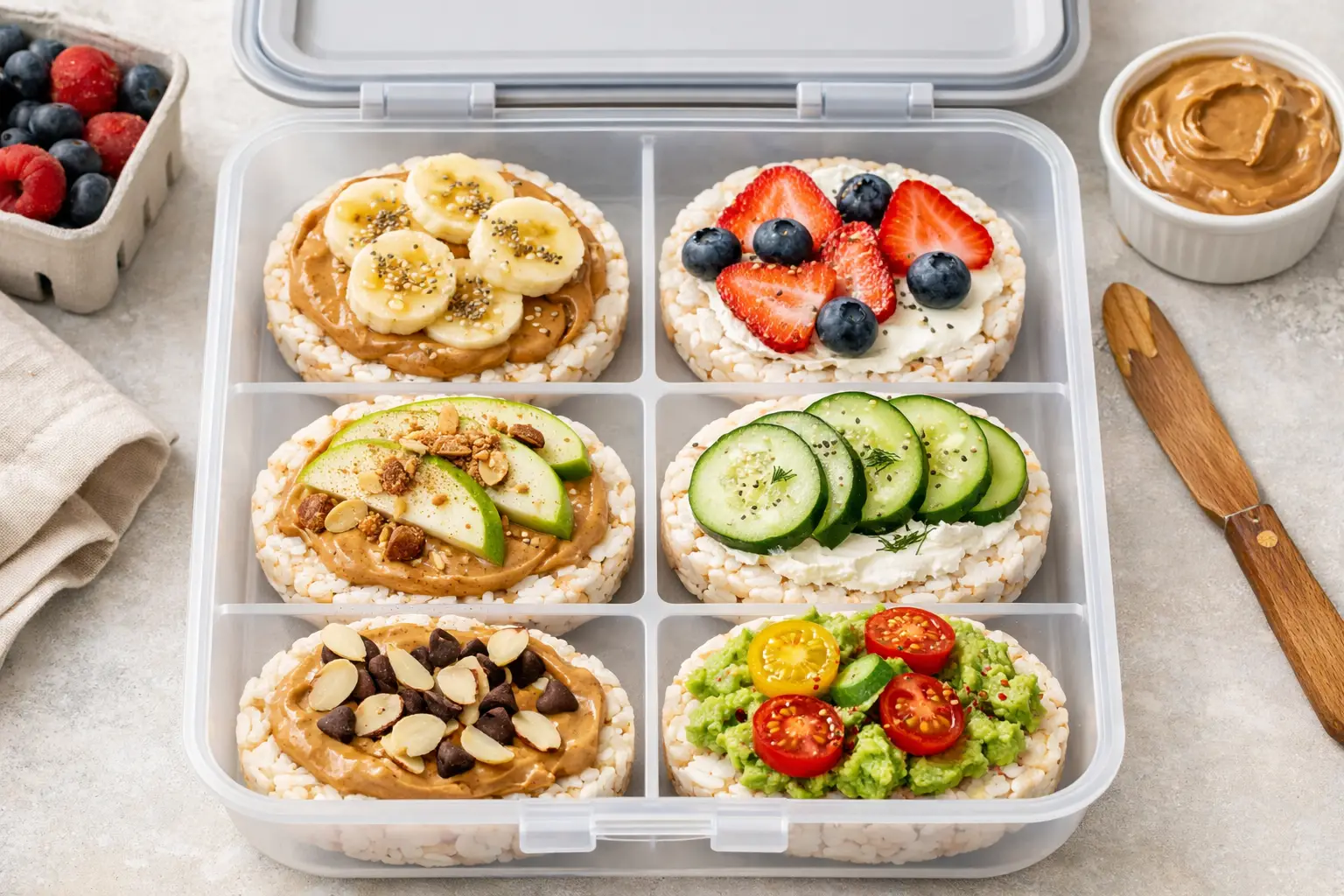Rice Cakes with Toppings