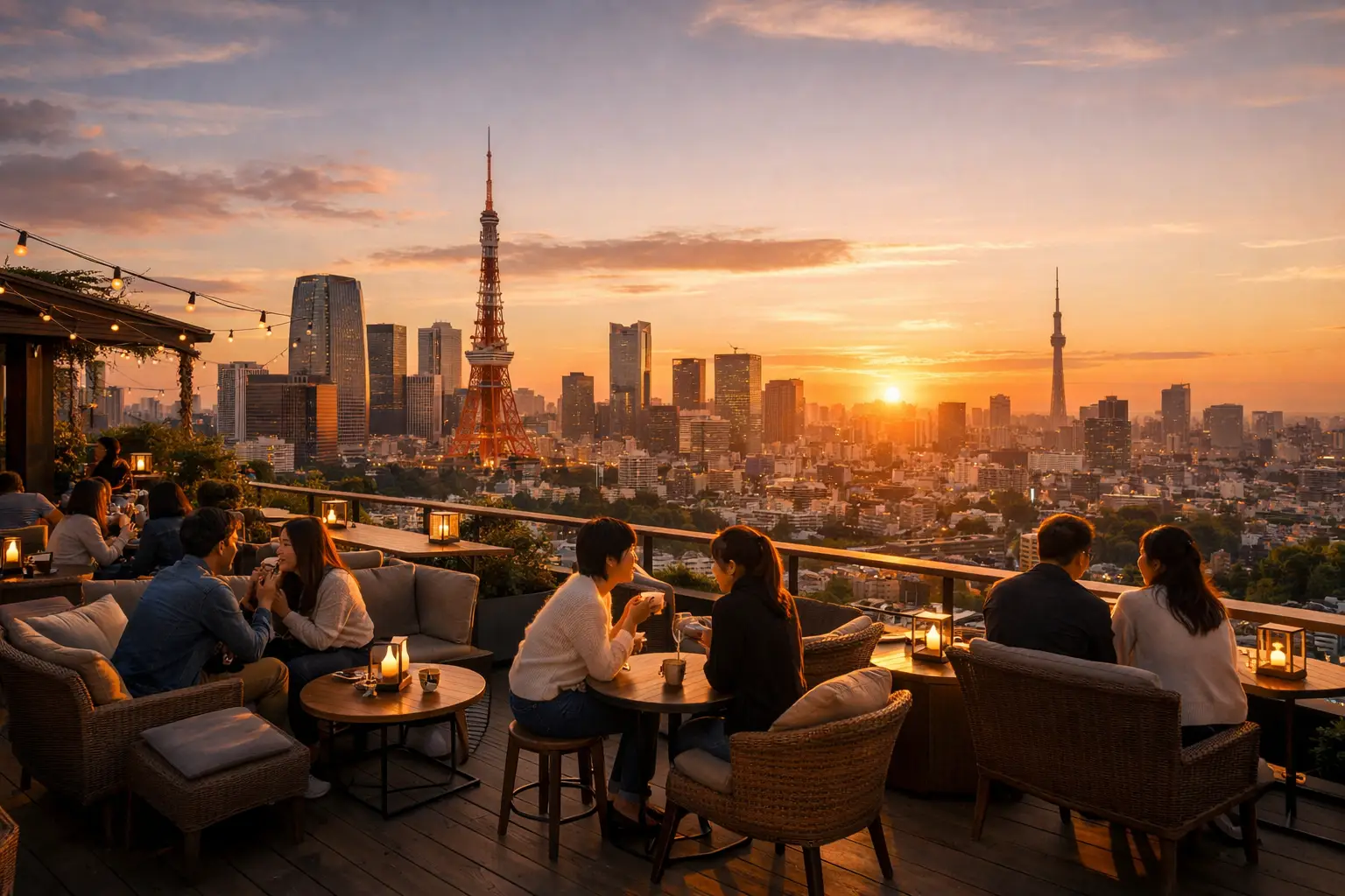 Rooftop Cafe Scenic City Views