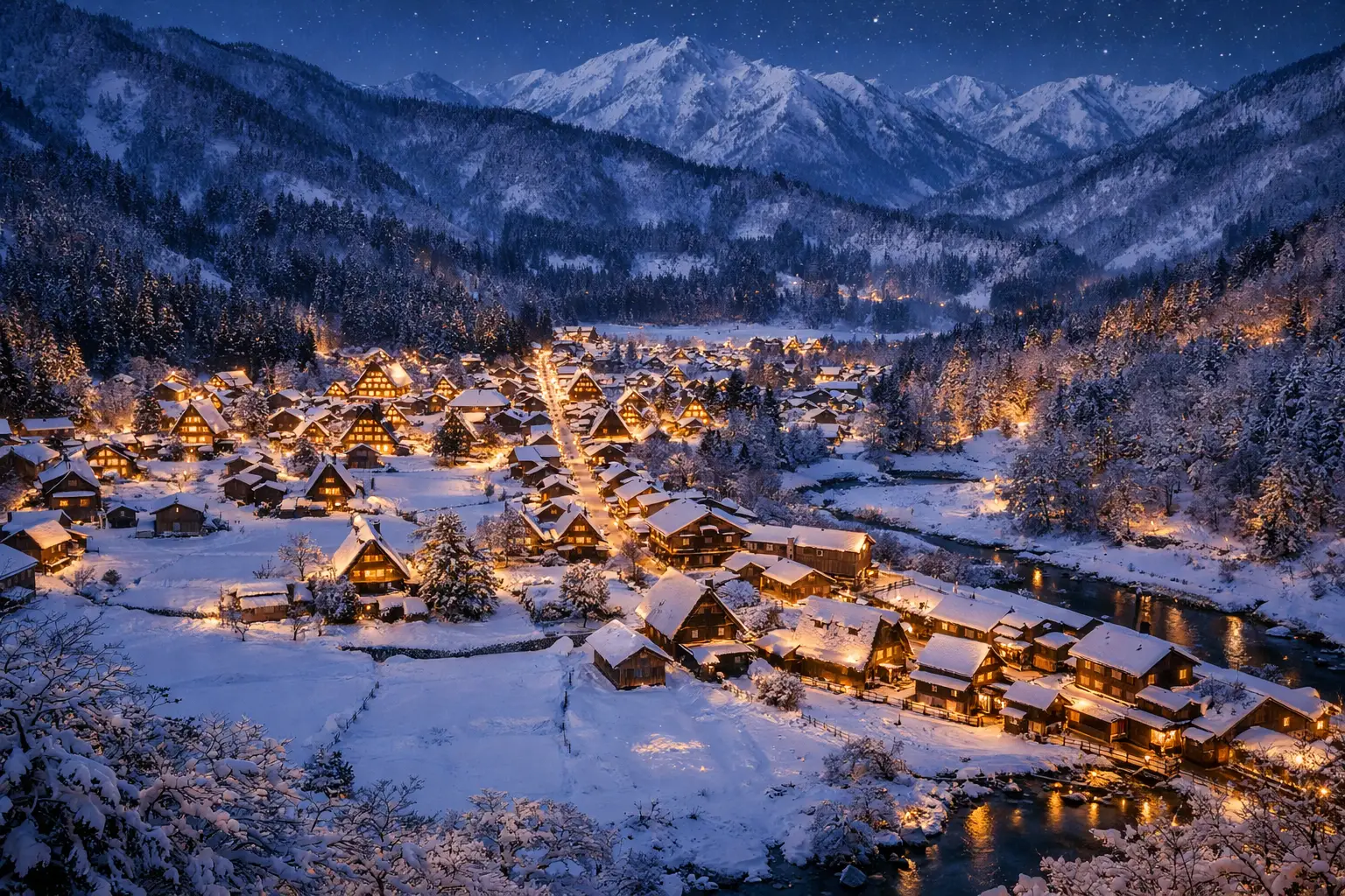 Shirakawa go Fairytale Winter Landscape