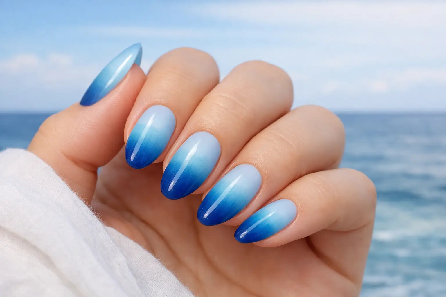 Sky and Sea Inspired Nails