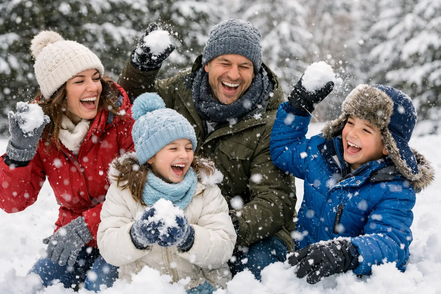 Snow Play Family Photo