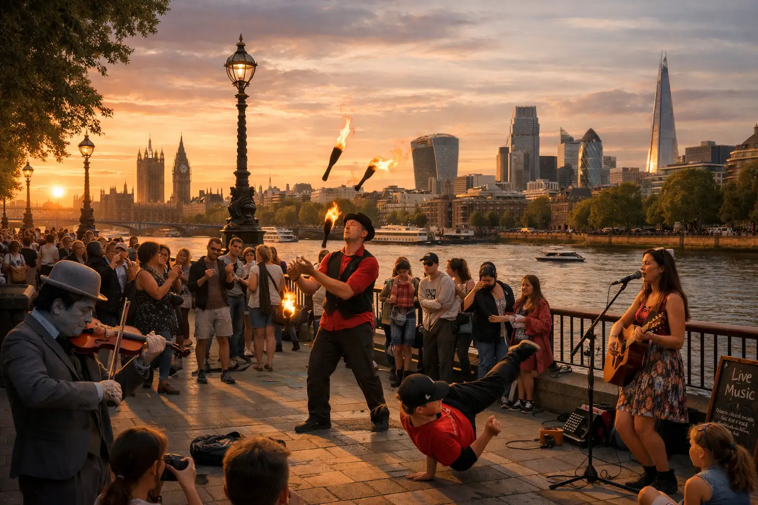 South Bank Street Performers and Riverside Walks