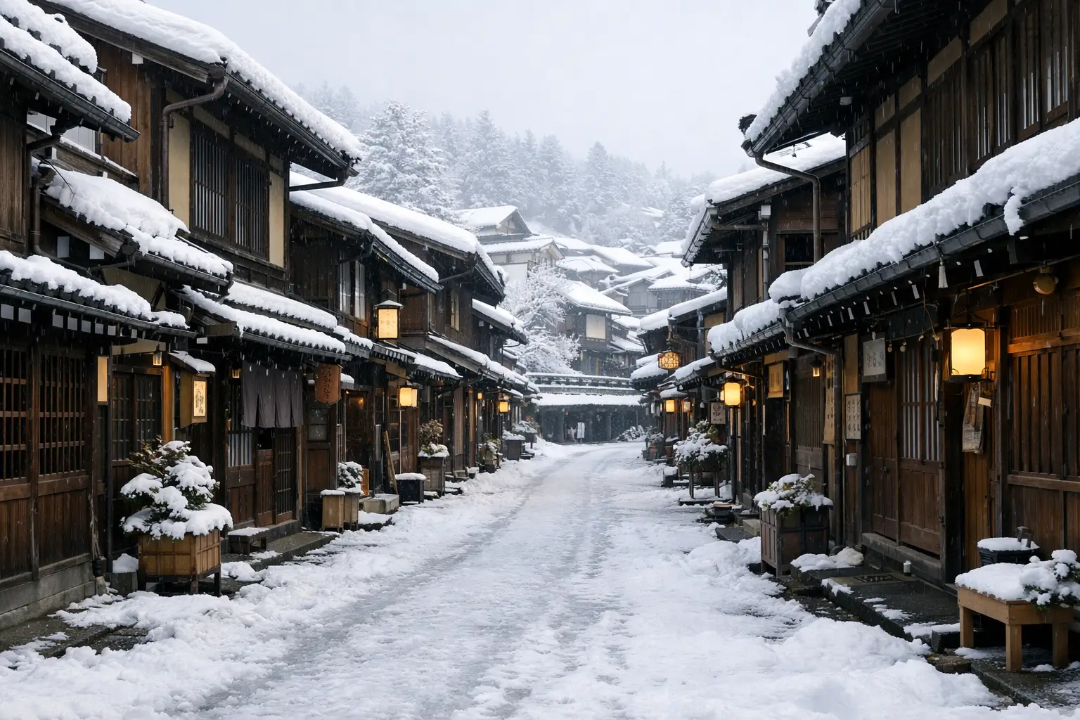 Takayama Old Town in Snow