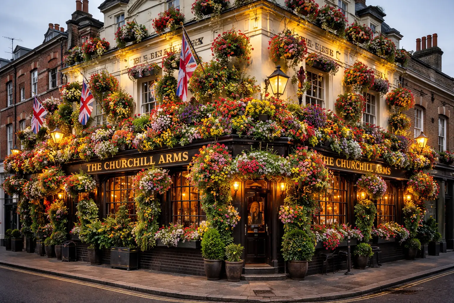 The Churchill Arms A Historic Pub with Floral Charm