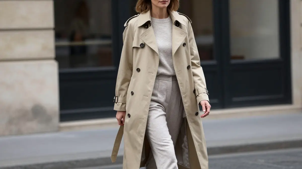 Trench Coat with Neutral Outfit