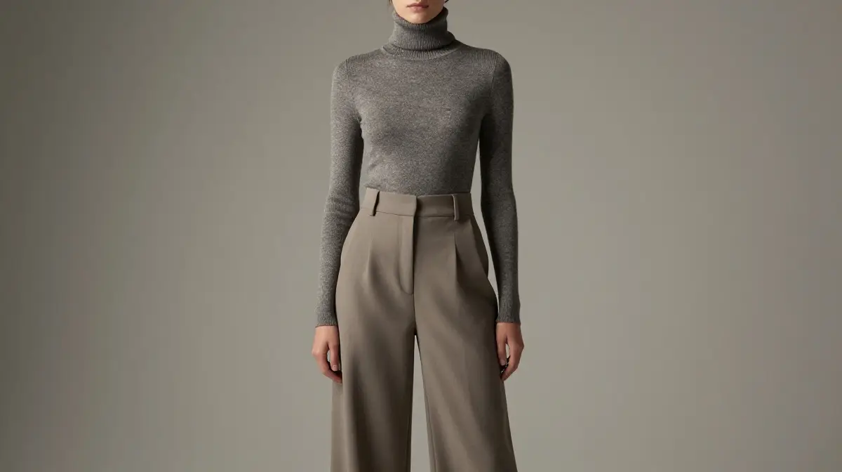 Turtleneck with Wide Leg Pants