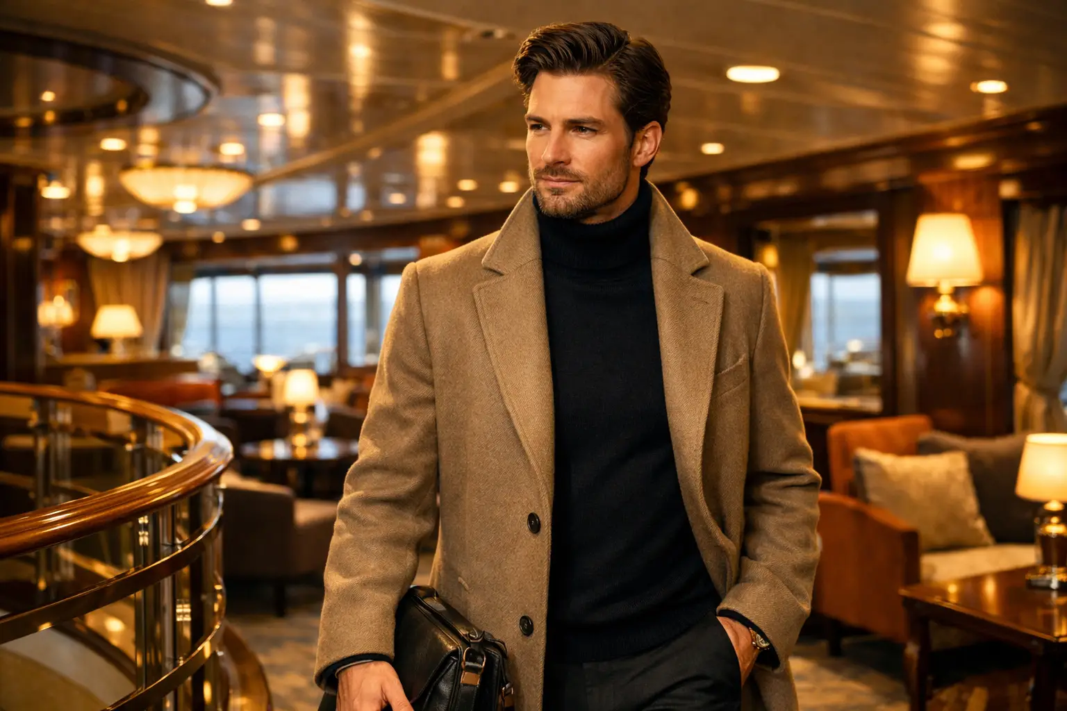 Turtleneck with Wool Coat
