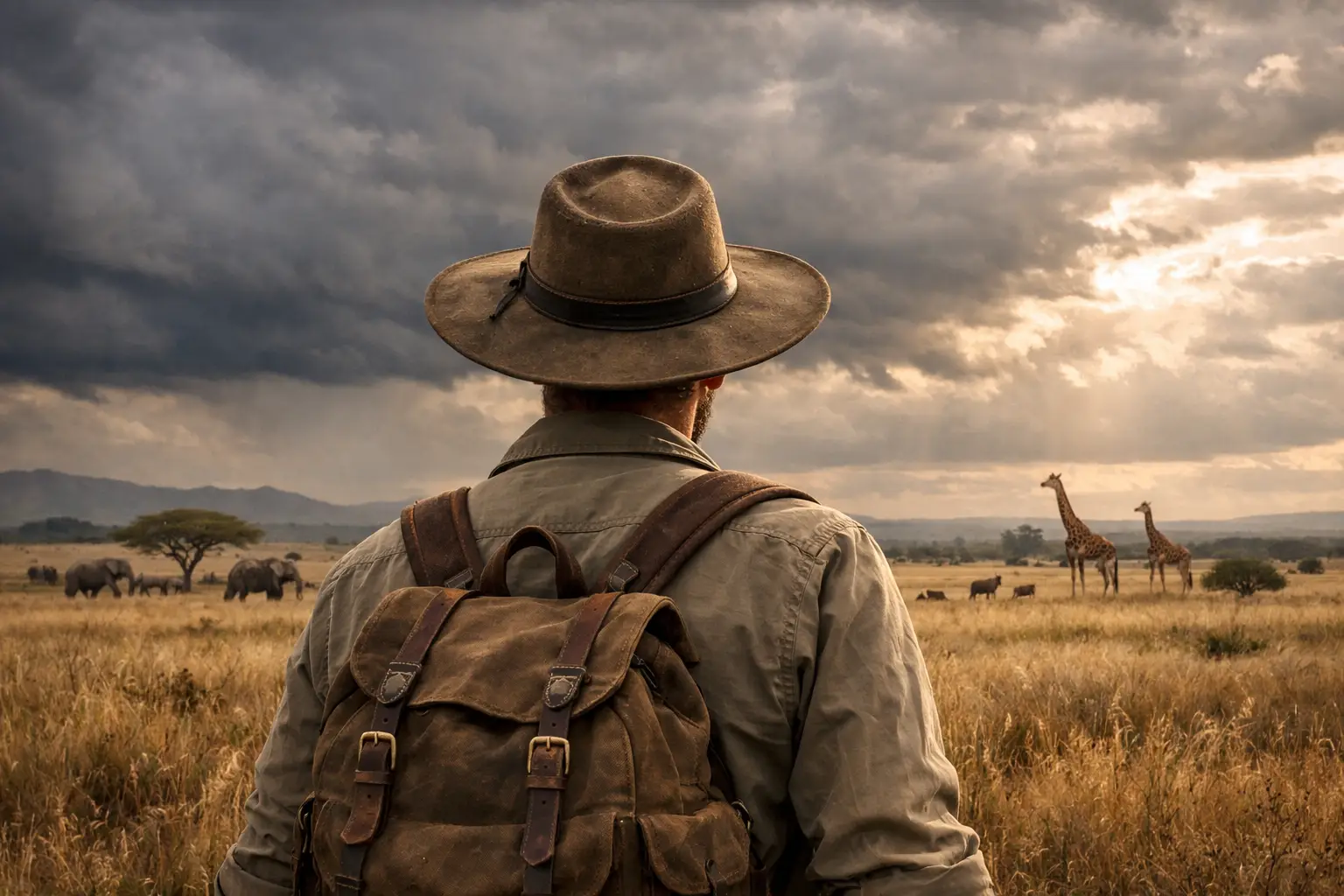 Wide Brim Hat Safari Look