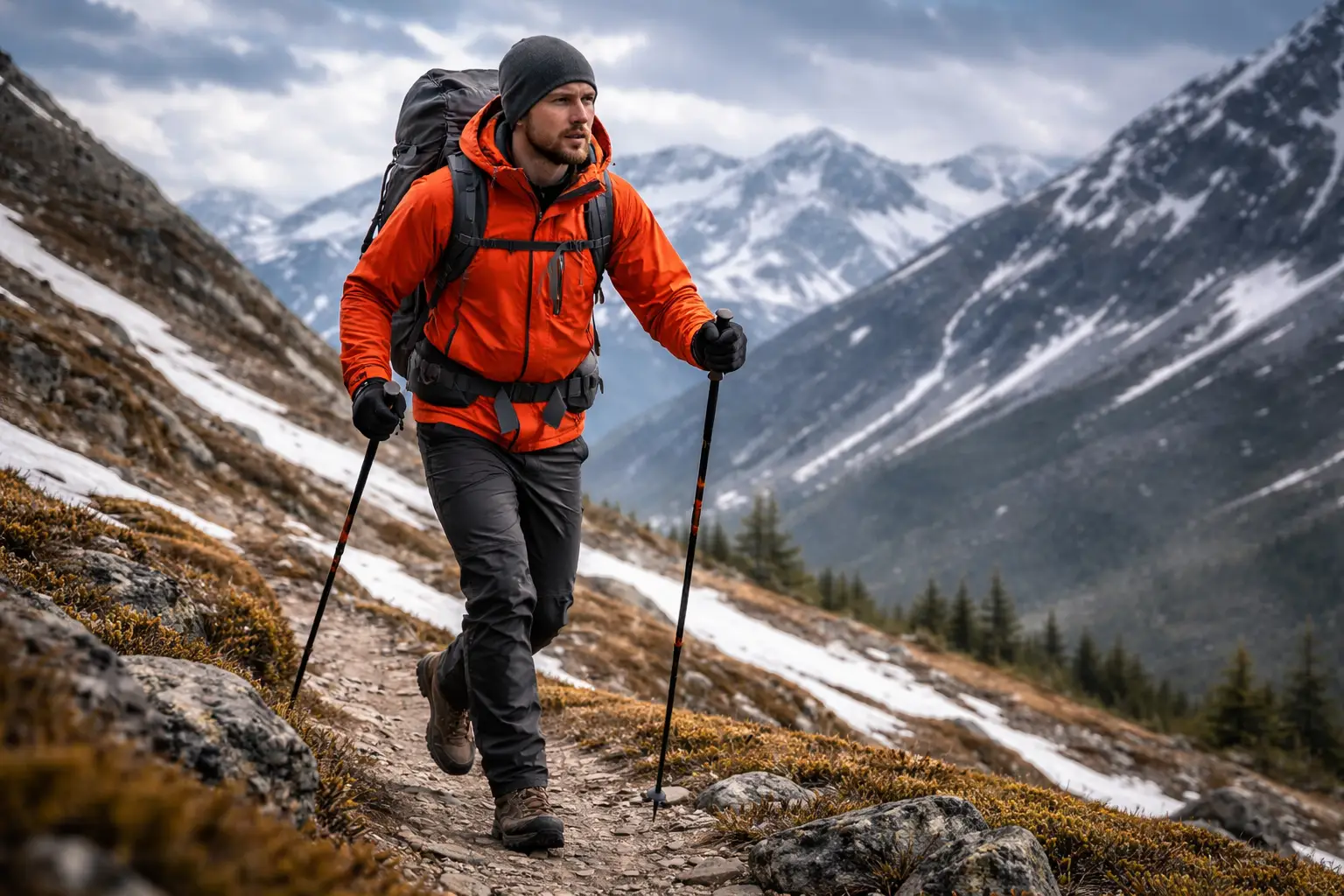 Windproof Jacket with Hiking Pants
