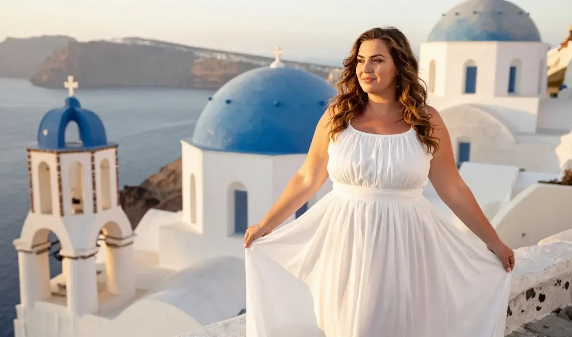 greece travel outfits for plus size women