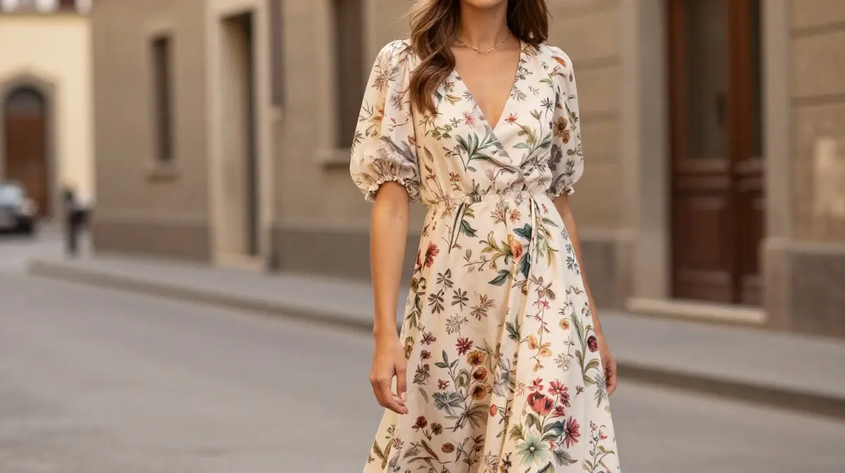 A Floral Print Dress for a Romantic Look
