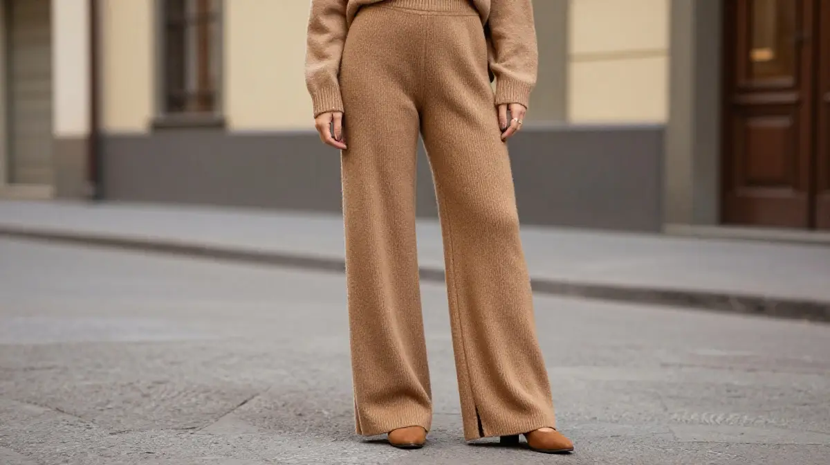 Autumn Tones Knit and Wide-Leg Trousers