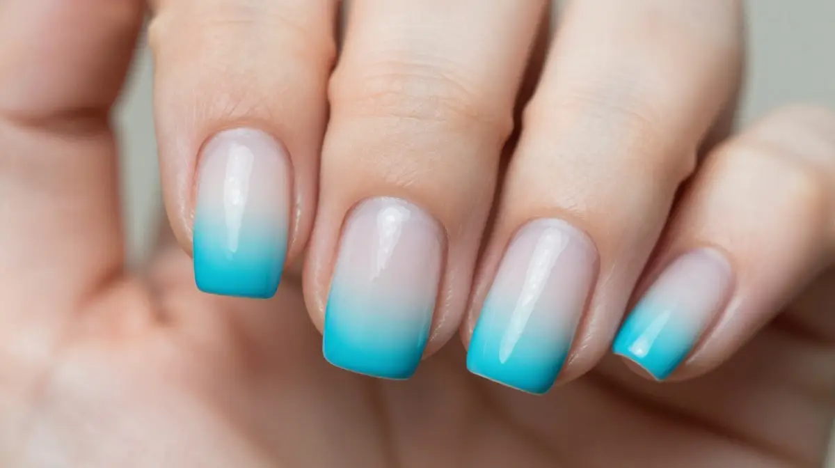 Blue French Tip Nails