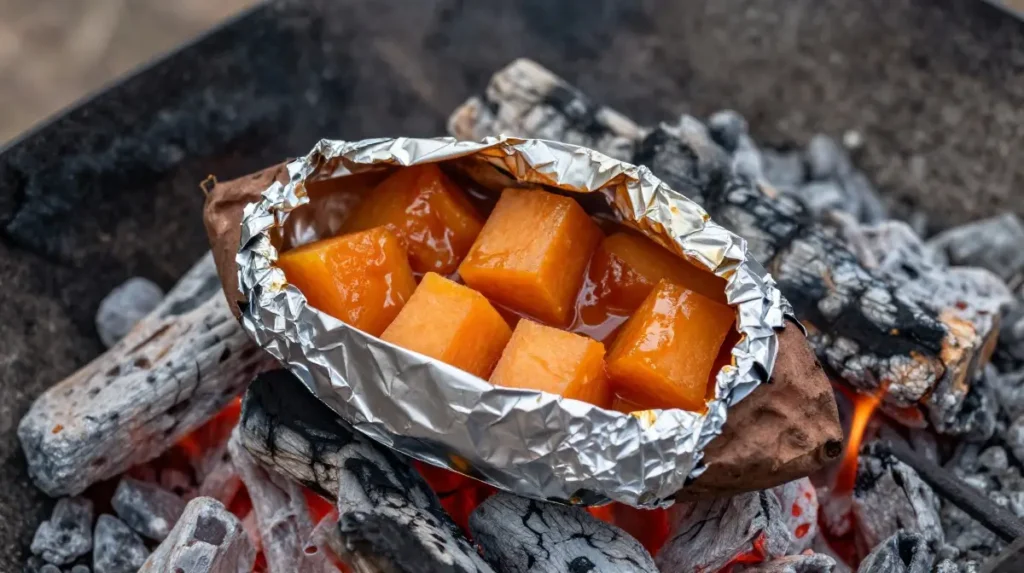 Campfire Foil Packet Sweet Potatoes
