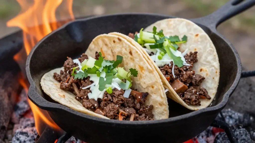 Campfire Tacos with Ground Beef