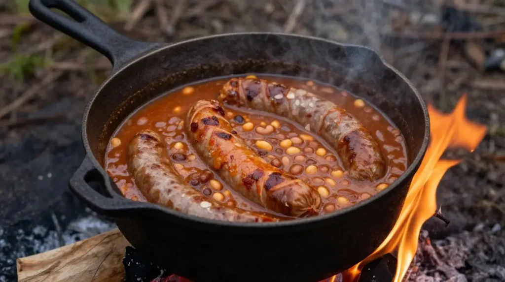 Camping Sausage and Bean Stew