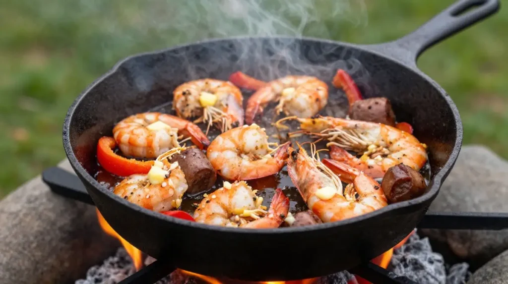 Camping Shrimp and Sausage Skillet