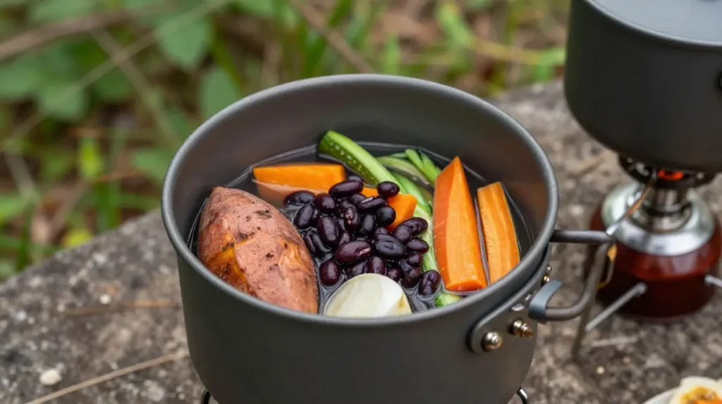 Camping Sweet Potato and Black Bean Bowl