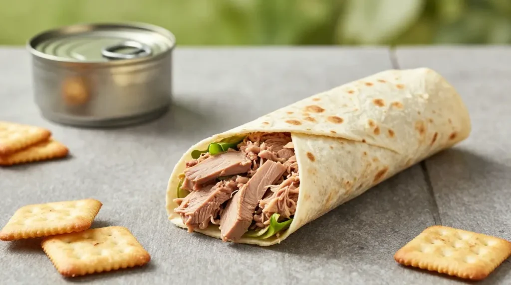 Canned Tuna and Cracker Wraps