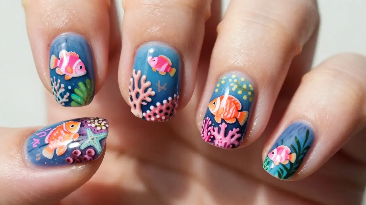 Coral Reef Nails