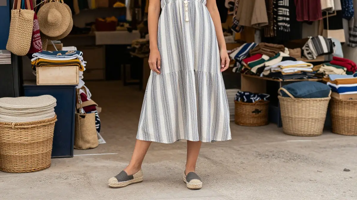 Cotton Sundress with Espadrilles