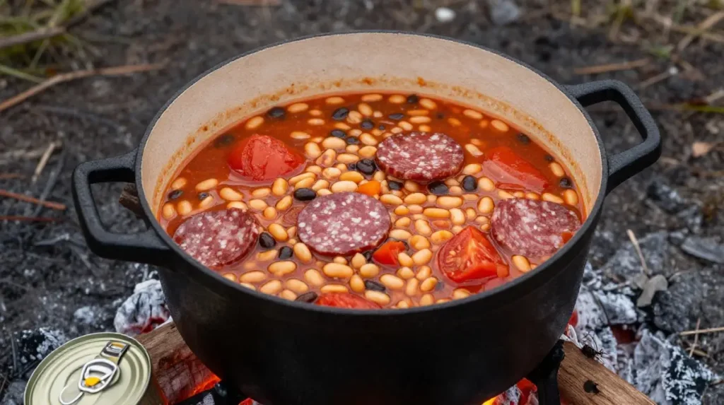 Dutch Oven Campfire Stew With Canned Beans
