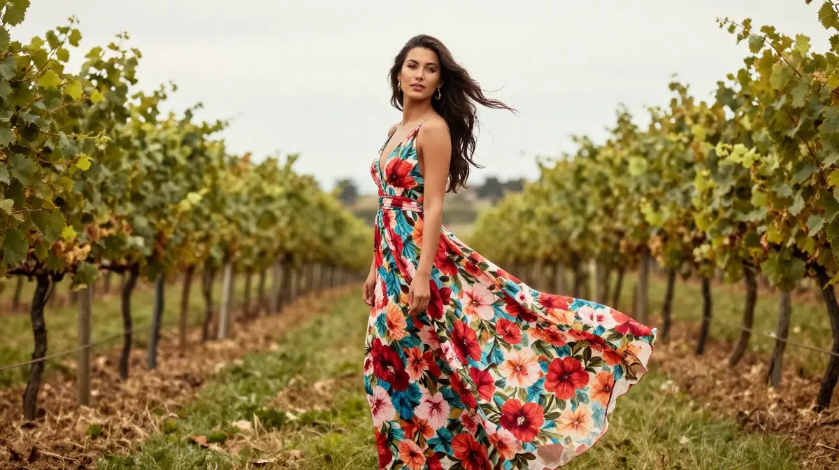 Floral Maxi Dress for a Winery