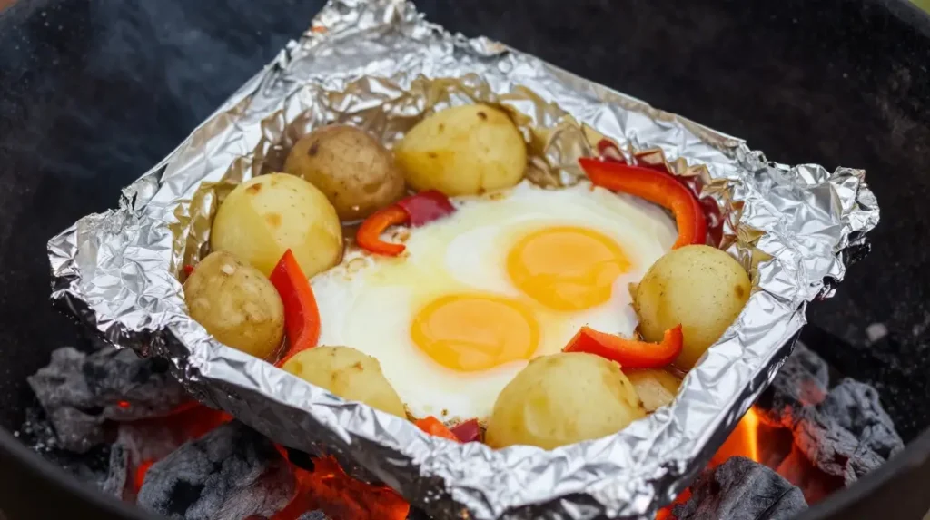 Foil Packet Eggs and Potatoes