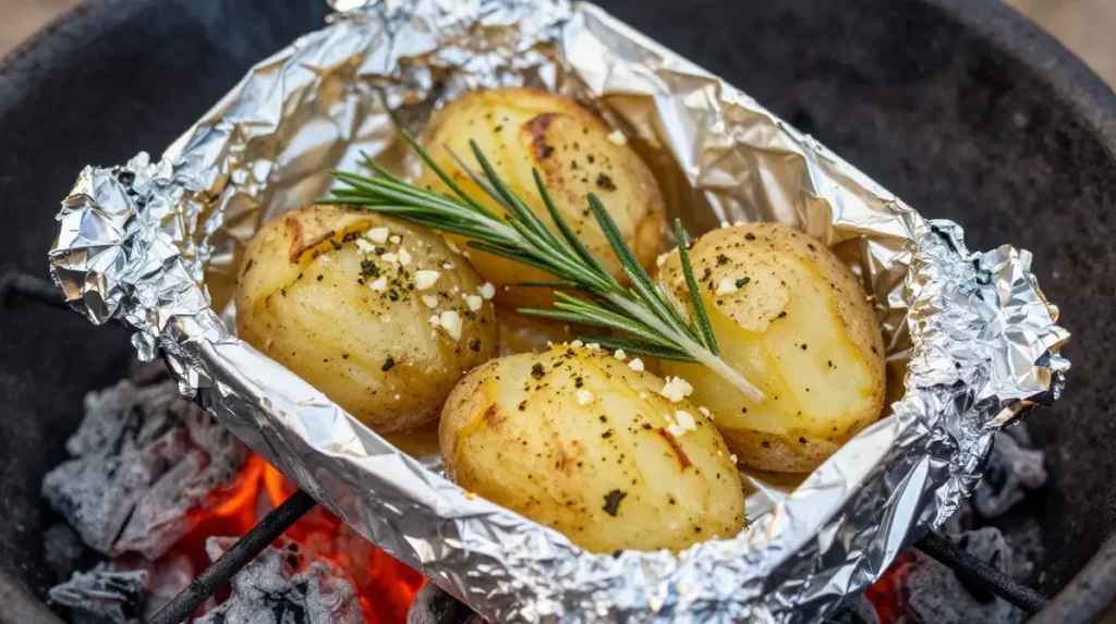 Foil Packet Potatoes with Garlic and Herbs