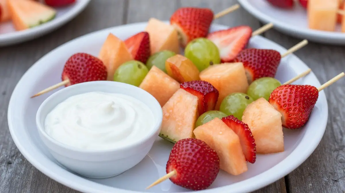 Fruit Kabobs with Yogurt Dip