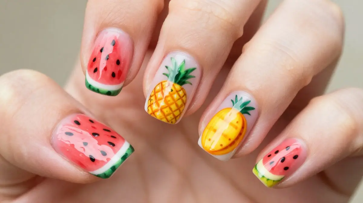 Fruit and Tropical Nail Art