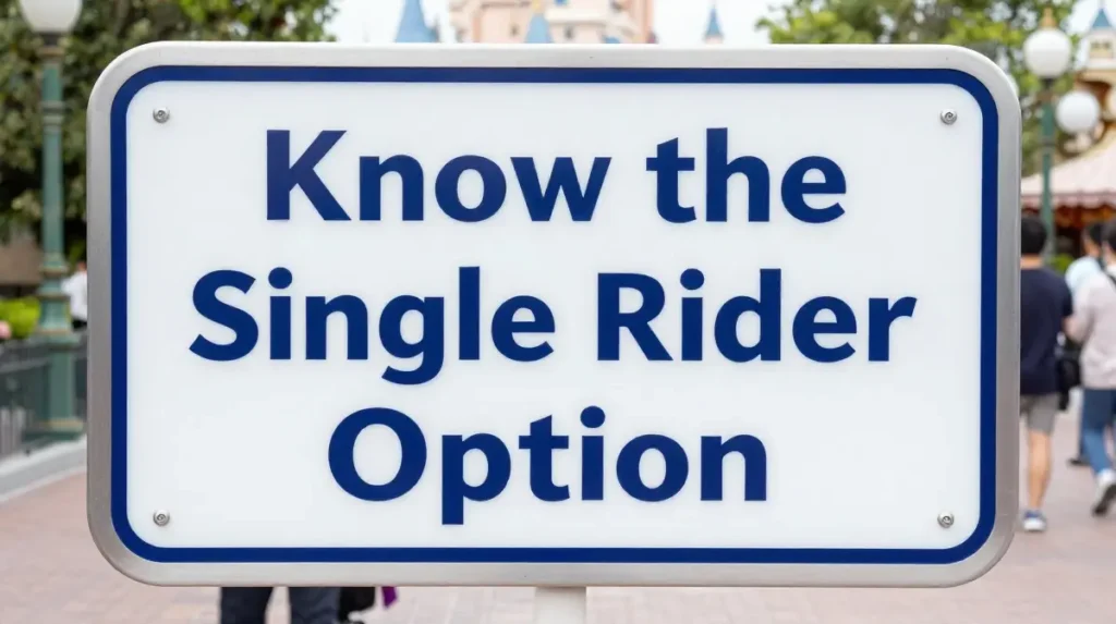 Know the Single Rider Option