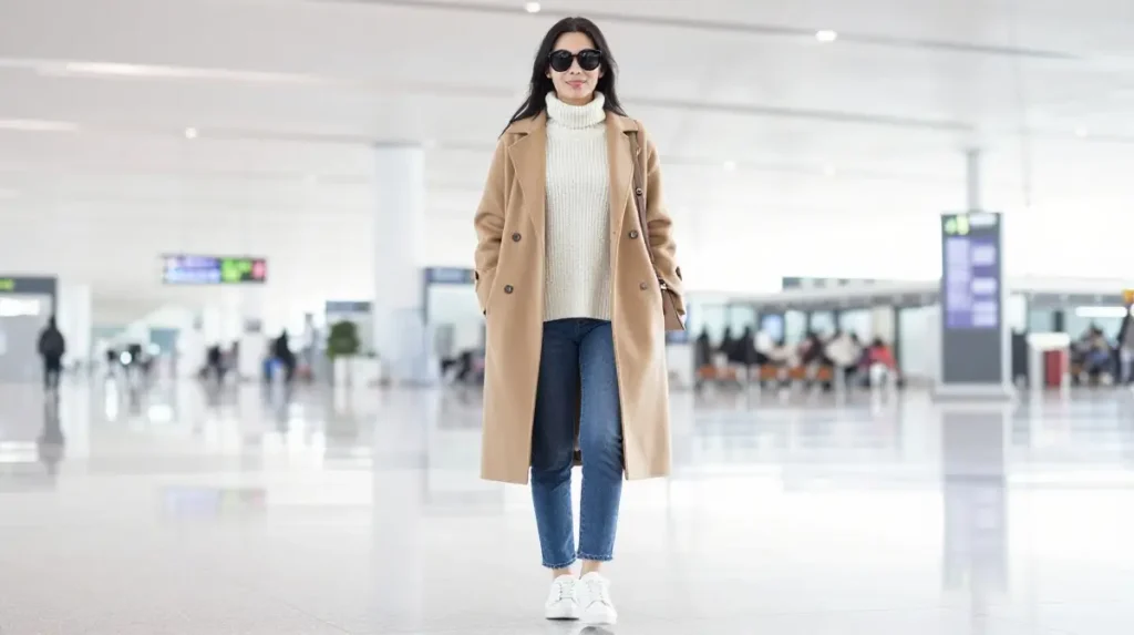 Layered Knitwear Airport Outfit