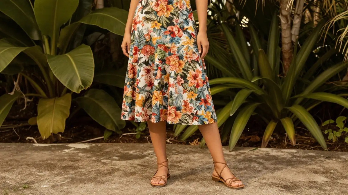 Midi Dress with Sandals