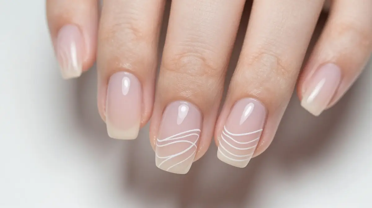 Minimalist Line Art Coastal Nails
