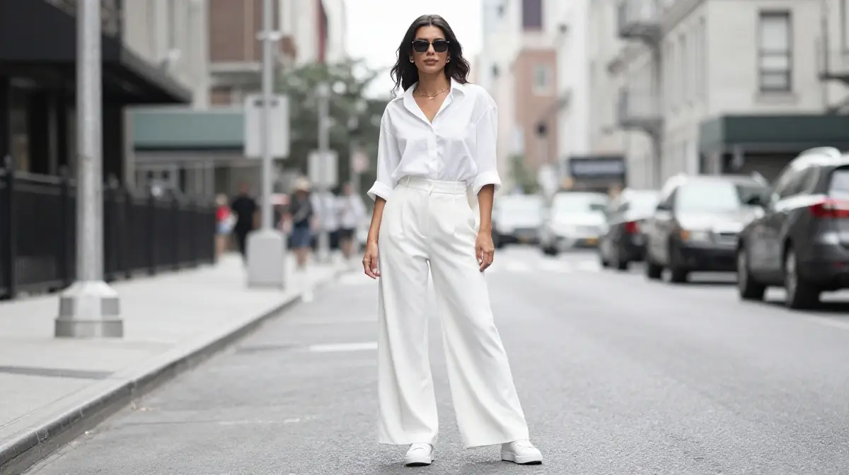 Monochromatic All-White Street Style