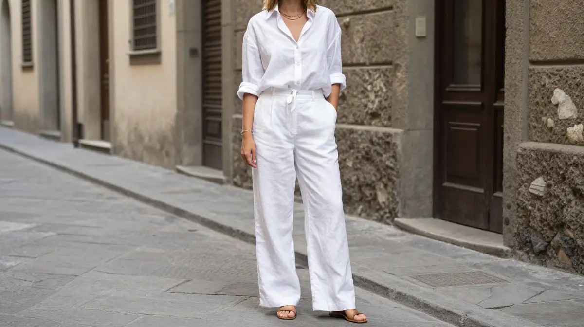 Monochromatic All-White Summer Outfit