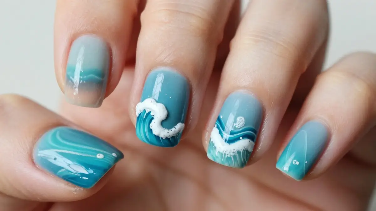 Ocean Wave Nail Art