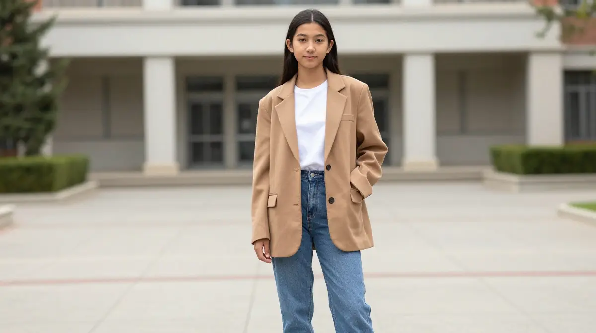 Oversized Blazer with Straight Leg Jeans