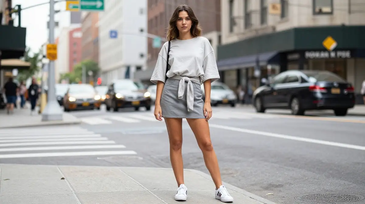Oversized Tee with Mini Skirt