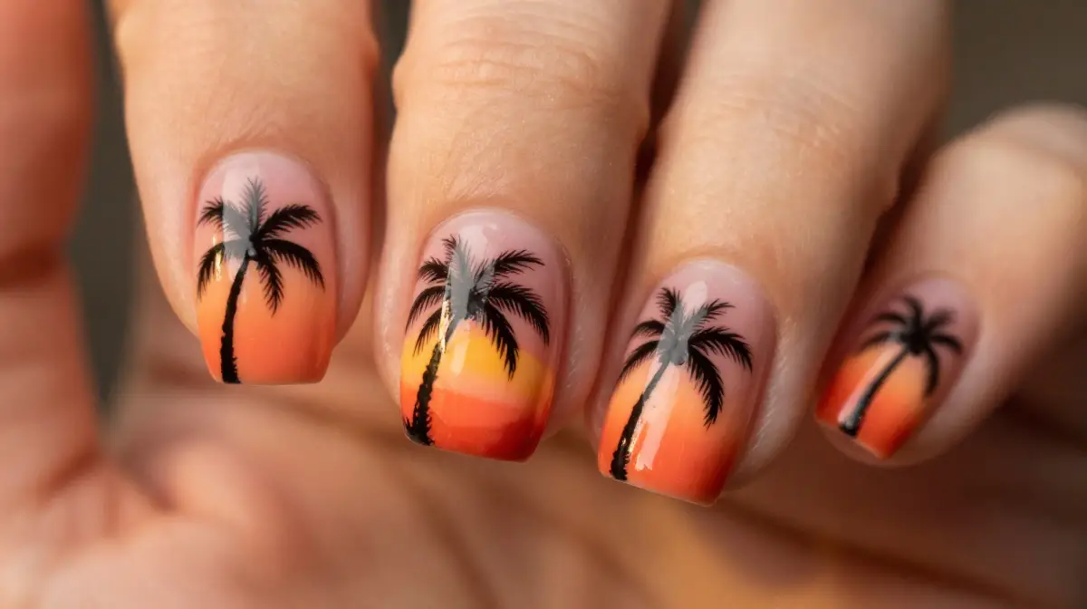 Palm Tree Nail Art