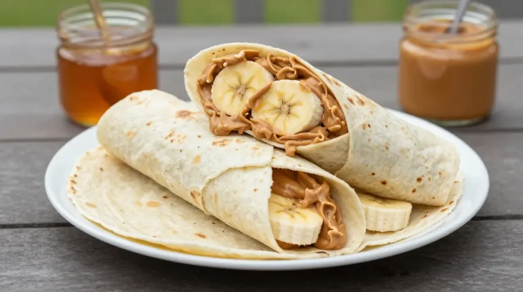 Peanut Butter and Banana Tortilla Wraps