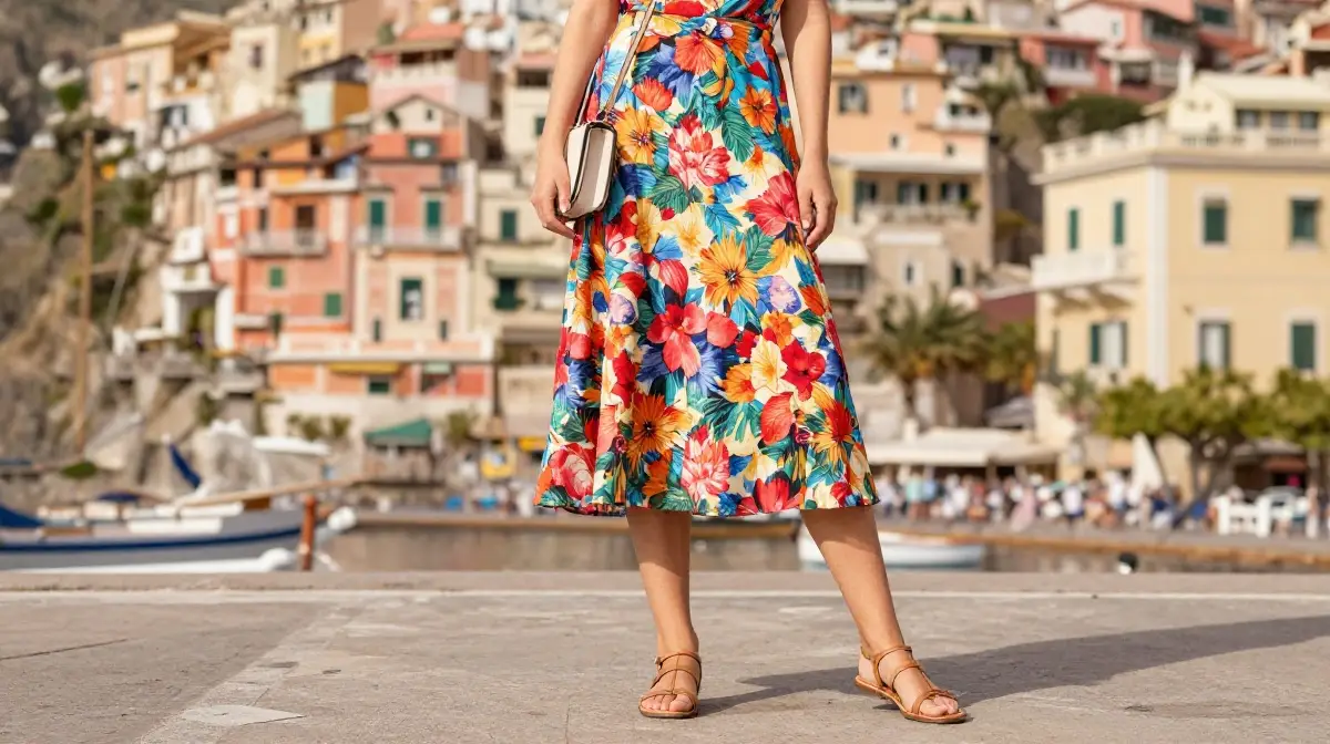 Portofino Floral Dress Outfit