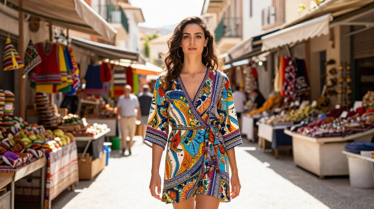 Printed Wrap Dress
