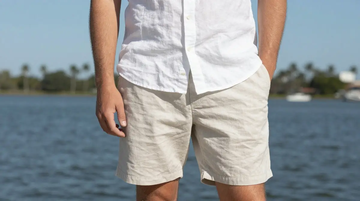 Shorts and Button-Down Shirt