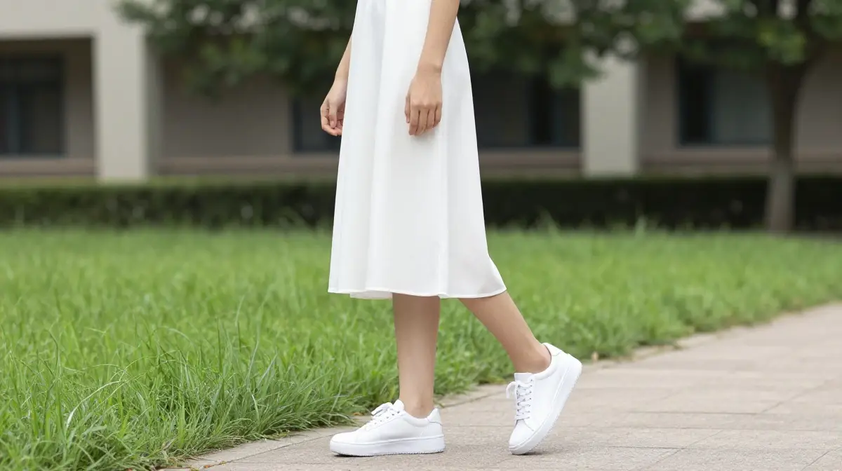 Smart Casual Dress with Sneakers