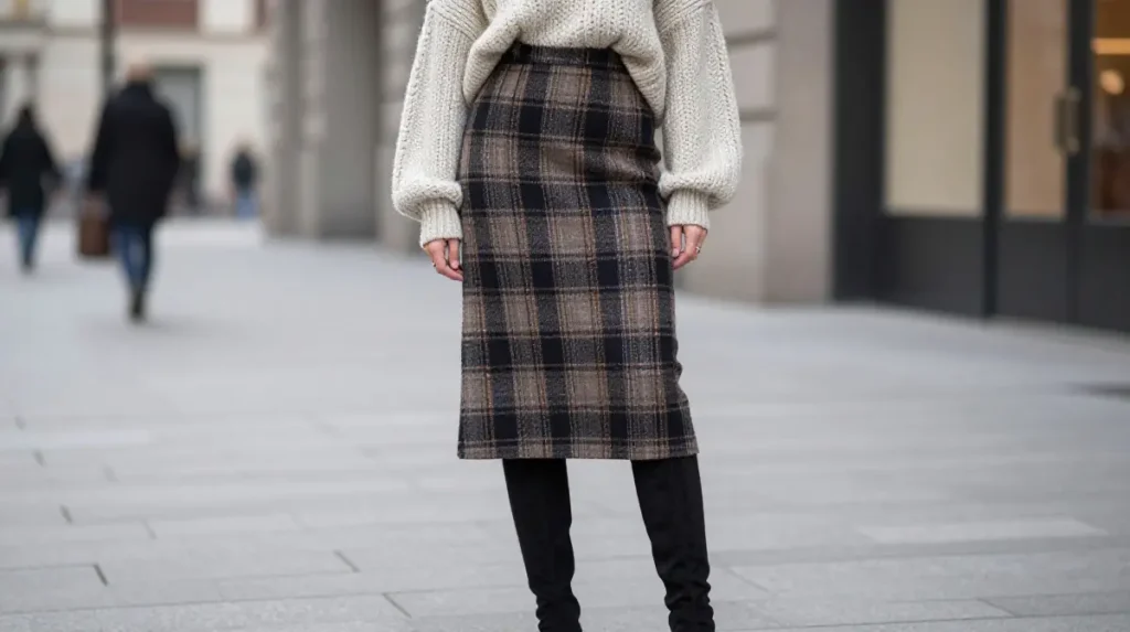 Sweater and Midi Skirt Outfit